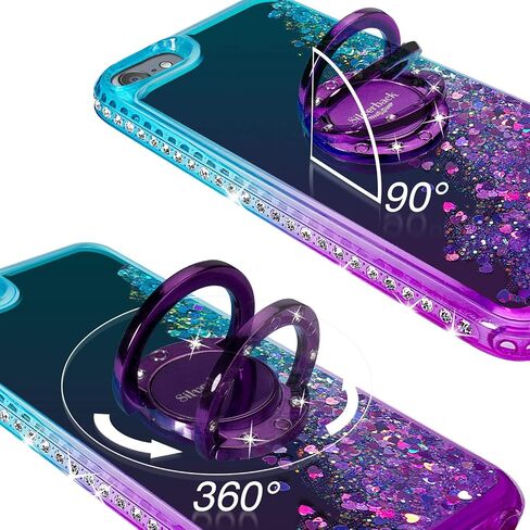 iPod Touch 7 Case, iPod Touch 6 Case, iPod Touch 5 Case, Silverback Girls Women Moving Liquid Holographic Glitter Case with Kickstand,Bling Diamond Case for Apple iPod Touch 6th / 5th 7th Gen -PR in Saudi Arabia