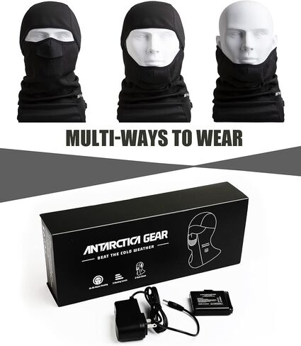 ANTARCTICA GEAR Heated Balaclava Face Ski Mask Windproof Warm Heating Hat for Motorcycle Riding Women Men in Saudi Arabia