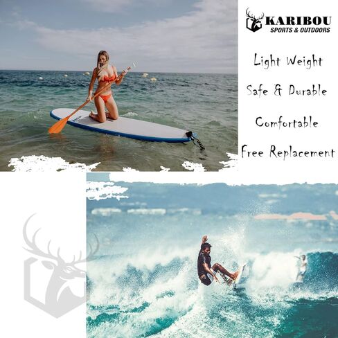 SUP Leash 10 Foot Coiled Stand Up Paddle Board Surfboard Leash Stay on Board Ankle Strap, Black in Saudi Arabia