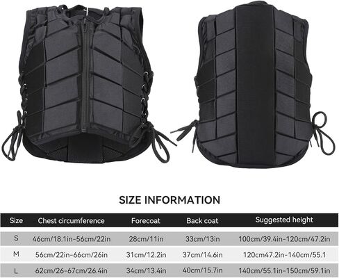 Safety Horse Riding Equestrian Vest, Kids EVA Padded Horse Riding Vest Protective Body Protector Back Protection Gear Equipment for Children(M) in Saudi Arabia