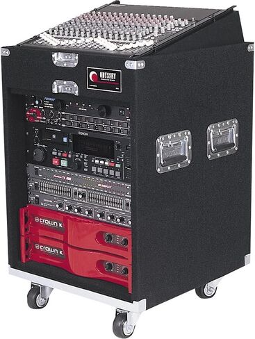 ODYSSEY CXP1112W Pro Combo Carpeted Rack With Recessed Hardware And Wheels: 11u Top, 12u Bottom in Saudi Arabia