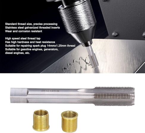 Spark Plug Thread Repair Tools Gasoline Engine Metal M14x1.25 Inserts and M16x1.25 Tap Kit in Saudi Arabia