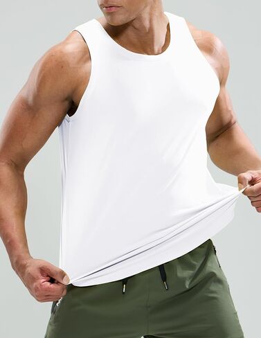 MIER Men's Tank Tops Workout Sleeveless Tee Shirts Muscle Athletic Gym Running Beach Tanks for Men, Quick Dry in Saudi Arabia