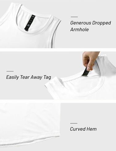 MIER Men's Tank Tops Workout Sleeveless Tee Shirts Muscle Athletic Gym Running Beach Tanks for Men, Quick Dry in Saudi Arabia
