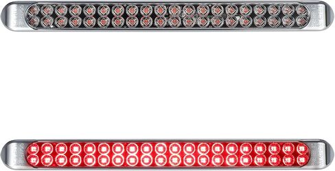 بارتسام 2 قطعة 17 بوصة أحمر LED شاحنة مقطورة ضوء شريط 40 LED عدسة واضحة، أحمر شفاف 17 بوصة LED مختومة مقاومة للماء توقف بدوره الذيل الفرامل S/T/T تحديد علامة التخليص 3RD شريط ضوء الفرامل الثالث in Kuwait