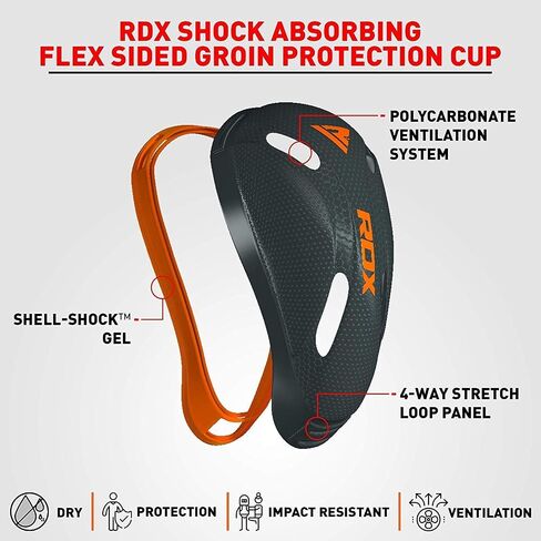 RDX Groin Cup for Muay Thai, MMA, Boxing and Training, Ventilated Protector Shield Support for Kickboxing, Martial Arts, Taekwondo, BJJ, Karate, Fighting, BJJ, Krav MAGA and Sparring in Saudi Arabia
