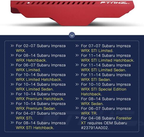 PTNHZ Aluminum Pulley Cover Belt Relacement For Subaru Impreza 02-14 WRX and 04-on STI 04-08 Forester(Red) in Saudi Arabia