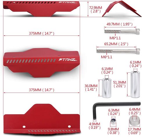 PTNHZ Aluminum Pulley Cover Belt Relacement For Subaru Impreza 02-14 WRX and 04-on STI 04-08 Forester(Red) in Saudi Arabia