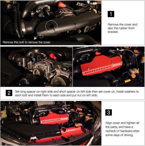 PTNHZ Aluminum Pulley Cover Belt Relacement For Subaru Impreza 02-14 WRX and 04-on STI 04-08 Forester(Red) in Saudi Arabia