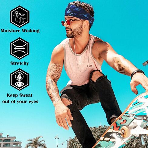 عصابات رأس Obacle للرجال والنساء، عصابات رأس غير قابلة للانزلاق، رفيعة وخفيفة الوزن قابلة للتنفس، عصابة رأس رياضية خارجية، تمرين اليوغا، صالة الألعاب الرياضية، الجري، الركض، 4 عبوات in Kuwait