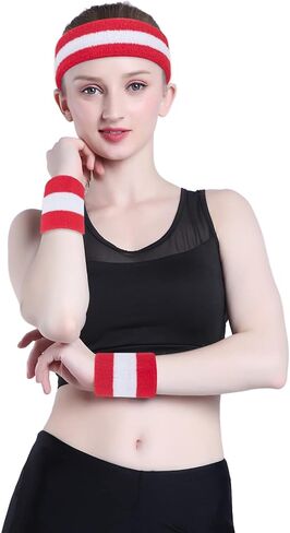 ONUPGO Sweatband Headbands for Men & Women -3PCS/12PCS Sports Headbands Moisture Wicking Athletic Cotton Terry Cloth Head Band in Saudi Arabia