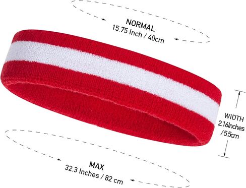 ONUPGO Sweatband Headbands for Men & Women -3PCS/12PCS Sports Headbands Moisture Wicking Athletic Cotton Terry Cloth Head Band in Saudi Arabia