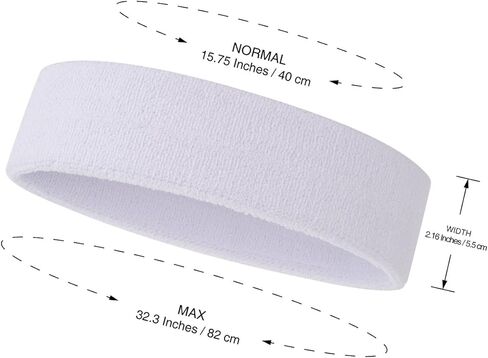 ONUPGO Sweatband Headbands for Men & Women -3PCS/12PCS Sports Headbands Moisture Wicking Athletic Cotton Terry Cloth Head Band in Saudi Arabia