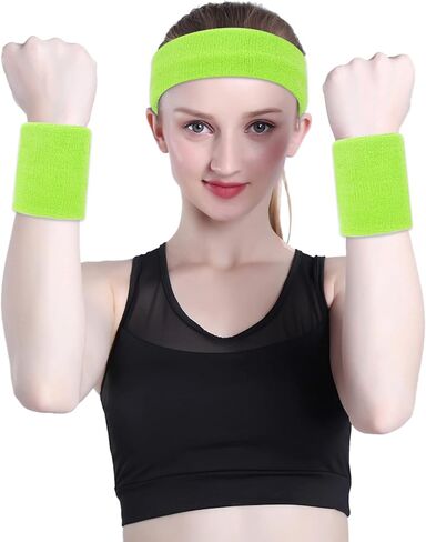 ONUPGO Sweatband Headbands for Men & Women -3PCS/12PCS Sports Headbands Moisture Wicking Athletic Cotton Terry Cloth Head Band in Saudi Arabia