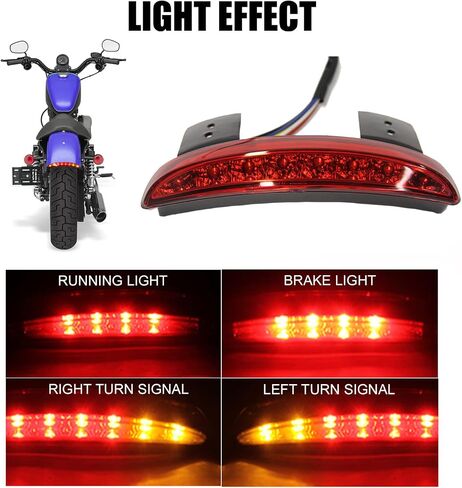 DREAMIZER دراجة نارية مقطعة حافة الحاجز الخلفي LED لوحة ترخيص الفرامل الذيل ضوء إيقاف تشغيل ضوء بدوره مصباح إشارة ل Harley Sportster XL883N 1200N XL1200V XL1200X (عدسة سوداء) in Kuwait
