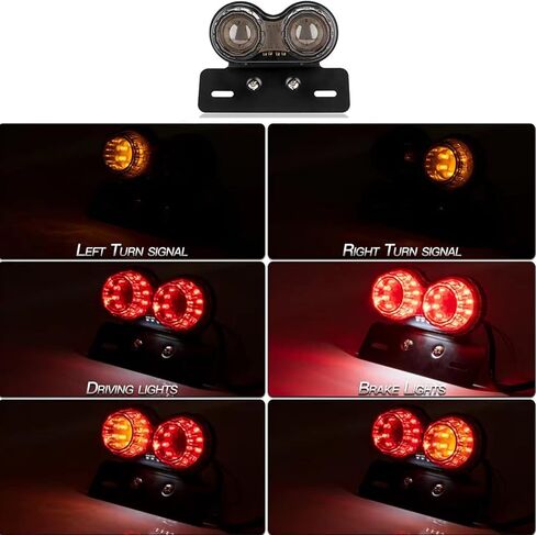 PerfecTech 40W 40-LED ضوء خلفي للدراجة النارية مدمج للقيادة والفرامل مصباح إشارة الانعطاف مع دعامة لوحة ترخيص لهارلي هوندا ياماها سوزوكي كاواساكي (أسود) in Kuwait