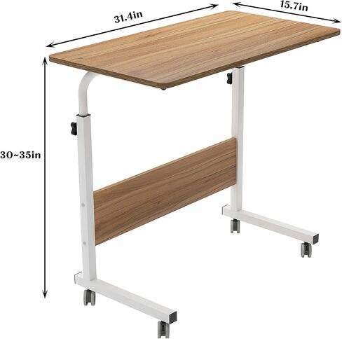 SogesHome 23.6inches Adjustable Mobile Bed Table Portable Laptop Computer Stand Desks Cart Tray, Black in Saudi Arabia