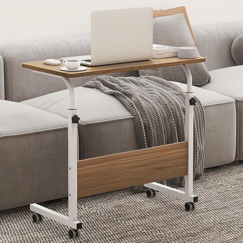 SogesHome 23.6inches Adjustable Mobile Bed Table Portable Laptop Computer Stand Desks Cart Tray, Black in Saudi Arabia