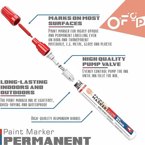 OFC-P Oil-Based Permanent Paint Marker Pen,Medium Tip-Quick Drying and Waterproof Marker Pen for Metal, Rock Painting, Wood, Fabric, Plastic, Canvas, Mugs,Green,Pack of 3 in Kuwait