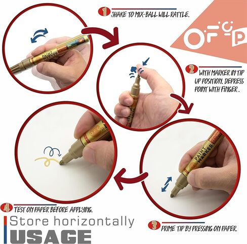 OFC-P Oil-Based Permanent Paint Marker Pen,Medium Tip-Quick Drying and Waterproof Marker Pen for Metal, Rock Painting, Wood, Fabric, Plastic, Canvas, Mugs,Green,Pack of 3 in Kuwait