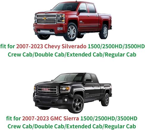 LUCKYMAN CLUB D04-S2-3 Silverado Seat Covers, Fit for 2007-2013 Chevy Silverado GMC Sierra 1500 2007-2014 2500/3500 HD Crew Cab with Water Proof Faux Leather(Full Set, Black) in Saudi Arabia
