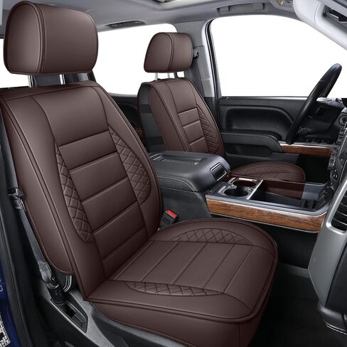 LUCKYMAN CLUB D04-S2-3 Silverado Seat Covers, Fit for 2007-2013 Chevy Silverado GMC Sierra 1500 2007-2014 2500/3500 HD Crew Cab with Water Proof Faux Leather(Full Set, Black) in Saudi Arabia