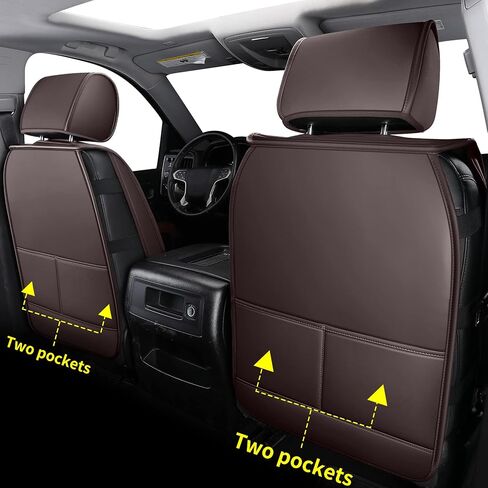 LUCKYMAN CLUB D04-S2-3 Silverado Seat Covers, Fit for 2007-2013 Chevy Silverado GMC Sierra 1500 2007-2014 2500/3500 HD Crew Cab with Water Proof Faux Leather(Full Set, Black) in Saudi Arabia