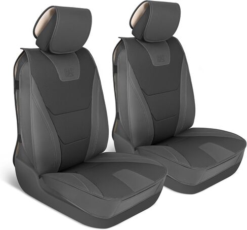 CAT® Edge Deluxe Car Seat Covers for Front Seats - Premium Brown Faux Leather Seat Covers for Cars with Universal Fit, Rugged Automotive Seat Covers for Trucks, Interior Seat Covers for SUV in Saudi Arabia