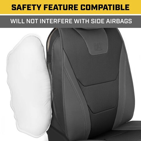 CAT® Edge Deluxe Car Seat Covers for Front Seats - Premium Brown Faux Leather Seat Covers for Cars with Universal Fit, Rugged Automotive Seat Covers for Trucks, Interior Seat Covers for SUV in Saudi Arabia