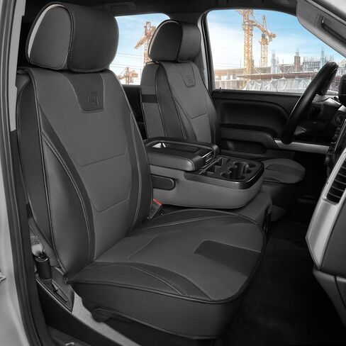 CAT® Edge Deluxe Car Seat Covers for Front Seats - Premium Brown Faux Leather Seat Covers for Cars with Universal Fit, Rugged Automotive Seat Covers for Trucks, Interior Seat Covers for SUV in Saudi Arabia