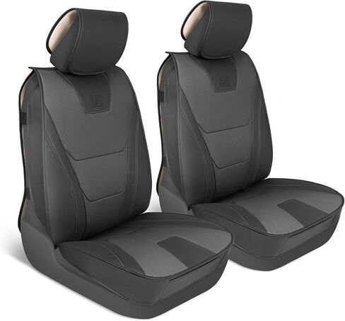 CAT® Edge Deluxe Car Seat Covers for Front Seats - Premium Brown Faux Leather Seat Covers for Cars with Universal Fit, Rugged Automotive Seat Covers for Trucks, Interior Seat Covers for SUV in Saudi Arabia