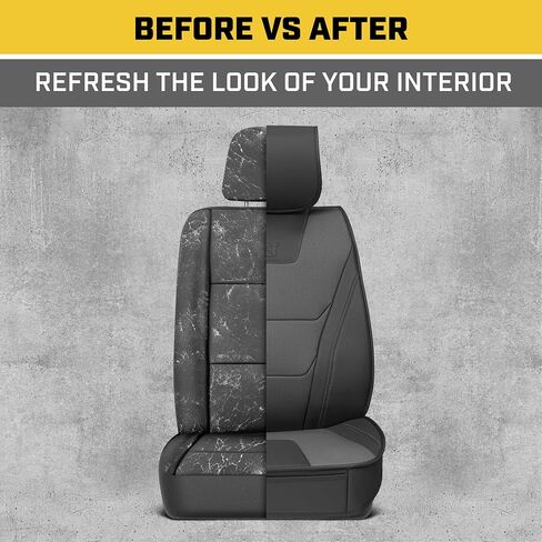 CAT® Edge Deluxe Car Seat Covers for Front Seats - Premium Brown Faux Leather Seat Covers for Cars with Universal Fit, Rugged Automotive Seat Covers for Trucks, Interior Seat Covers for SUV in Saudi Arabia