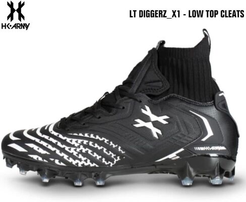 HK Army LT Diggerz_1 Low Top Paintball Cleats - Black/White - Size 14 in Saudi Arabia