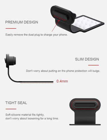 Gavemi USB C Dust Plug, for Phone USB Type C Port Dust Cover Cap, 2 Pack (Black) in Kuwait