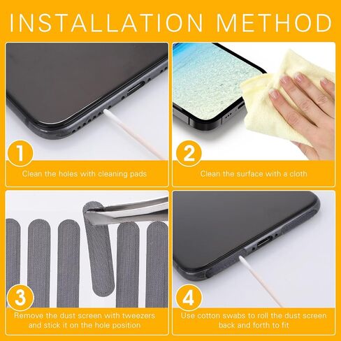 TIESOME Phone Speaker Dustproof Stickers Protector, 51PCS Phone Trumpet Anti Dust Adhesive Stickers Mesh Speaker Dustproof Net Stickers Dustproof Cover Kit with Cleaning Swabs Tweezer in Saudi Arabia