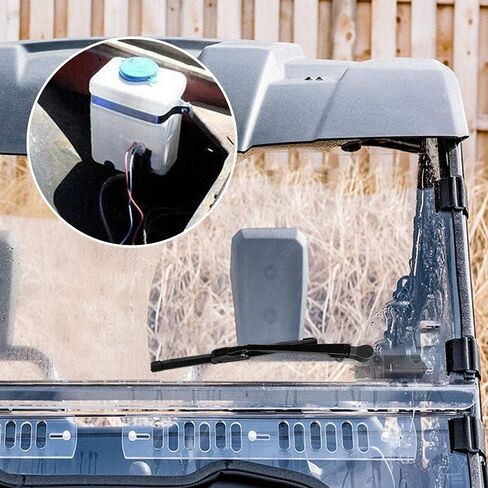 محرك كهربائي 12 فولت، مجموعة ممسحة الزجاج الأمامي UTV العالمية مع مضخة غسيل متوافقة مع Polaris Ranger RZR 570 800 900 1000 General 1000، Can-Am Honda Pioneer، عربة الجولف UTV، Kawasaki إلخ in Saudi Arabia