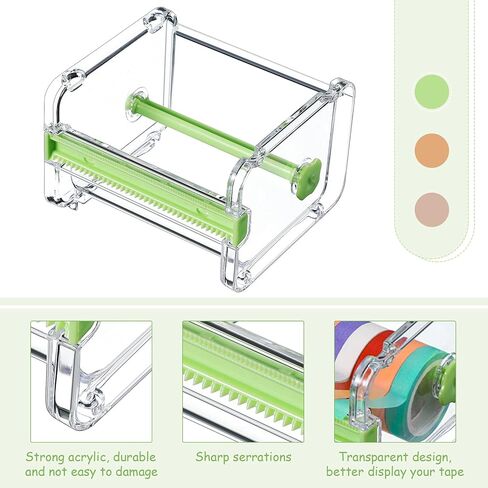 Outus 6 Pieces Transparent Visible Washi Tape Dispenser Multi Masking Tape Cutter Roll Tape Holder Organizer Desktop Office Tape Holder DIY Sticker Roll Tape Cutter Holder Storage Tape Cutting in Saudi Arabia