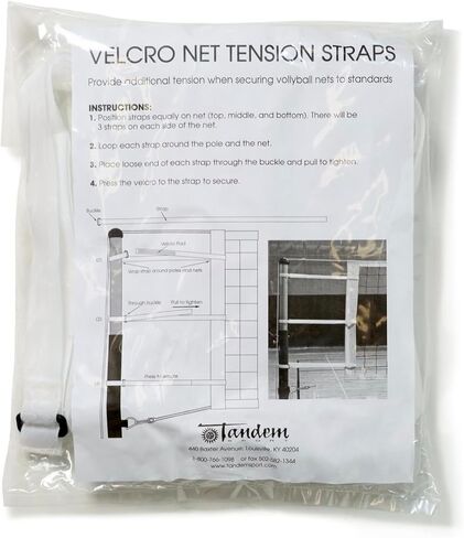 حزام شد شبكي رياضي ترادفي - يزيد من شد شبكة الكرة الطائرة - 6 أشرطة شد شبكة الكرة الطائرة - أبيض - يتضمن 6 أشرطة in Kuwait