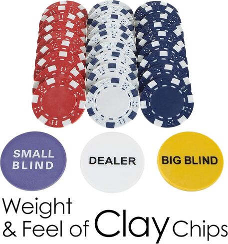 مجموعة شرائح البوكر لتكساس هولدم، والبلاك جاك، والمقامرة مع حقيبة حمل، وبطاقات، وأزرار، ورقائق كازينو على طراز النرد (11.5 جرام) من Trademark Poker in Kuwait