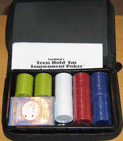 Cardinal's Texas Hold 'Em Tournament Poker Set in Fabric Carrying Case New in Saudi Arabia