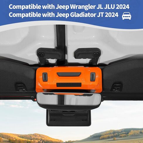 غطاء الكسوة للوحة وحدة التحكم العلوية لسيارة Jeep JL متوافق مع جيب رانجلر JL JLU Gladiator JT 2024 ملحقات داخلية برتقالية in Saudi Arabia