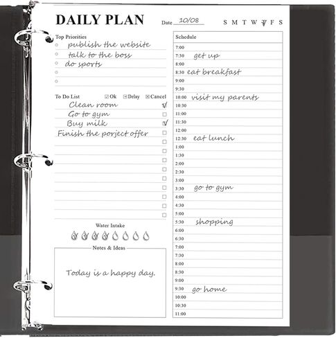 ZGMJ Daily Planner Refill - A4 Appointment Planner Insect To Do List, 100 Sheets/200 Pages Planner and Lined Refill, 3 Hole Punched, 100 gsm White Paper, 8.5'' x 11'' in Kuwait