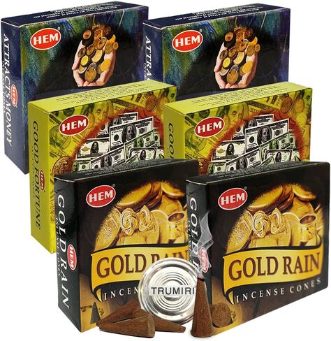 Hem Incense Cones Variety Pack #4 and Cone Incense Burner Bundle with 6 Most Popular Fragrances in Saudi Arabia