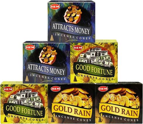 Hem Incense Cones Variety Pack #4 and Cone Incense Burner Bundle with 6 Most Popular Fragrances in Saudi Arabia