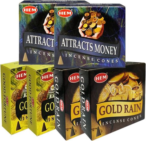 Hem Incense Cones Variety Pack #4 and Cone Incense Burner Bundle with 6 Most Popular Fragrances in Saudi Arabia