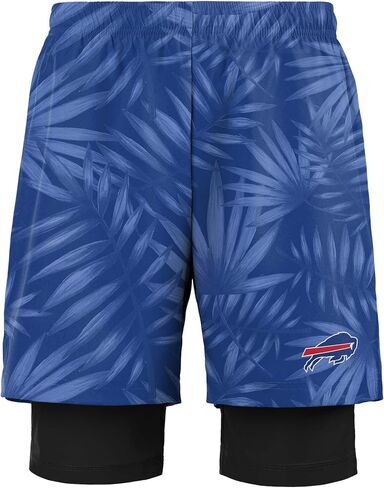 FOCO Men's NFL Team Logo 2 in 1 Athletic Gym Workout Performance Shorts with Lining in Saudi Arabia