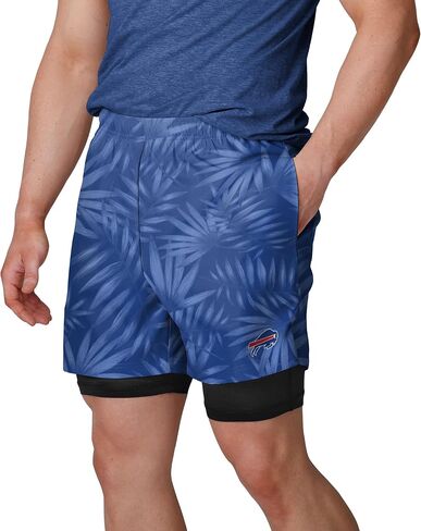 FOCO Men's NFL Team Logo 2 in 1 Athletic Gym Workout Performance Shorts with Lining in Saudi Arabia