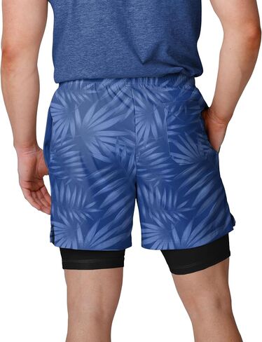 FOCO Men's NFL Team Logo 2 in 1 Athletic Gym Workout Performance Shorts with Lining in Saudi Arabia