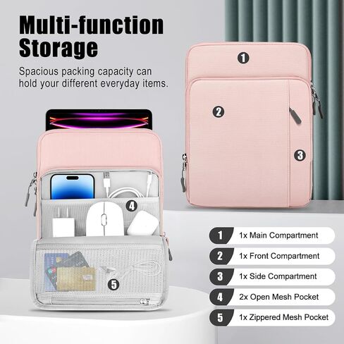 TiMOVO 13.3-14 Inch Laptop Sleeve Carrying Bag with Pockets for iPad Air 13 Inch 2024,iPad Pro 13 Inch 2024,MacBook Air 2022-2018,MacBook Pro M2/M2/M1 Pro/M1 Max,Galaxy Tab S9+/S8+ 12.4",Purple in Saudi Arabia