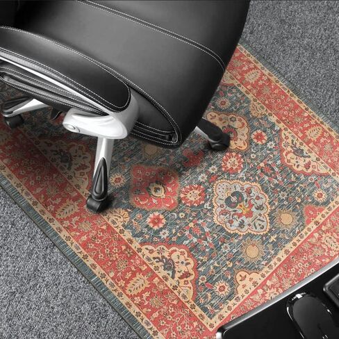 Topotdor Home Office Chair Mat for Hardwood Floor,35"×60" Vintage Rectangle Computer Rolling Chair Mat Anti-Slip Washable for Tile Floor Protector,Beige in Saudi Arabia